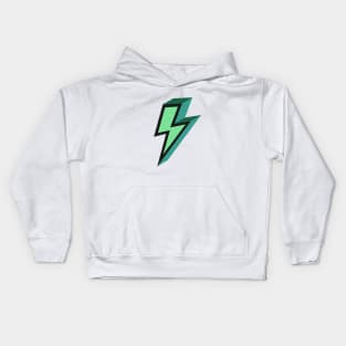 Green Bold Lightning Bolt Kids Hoodie